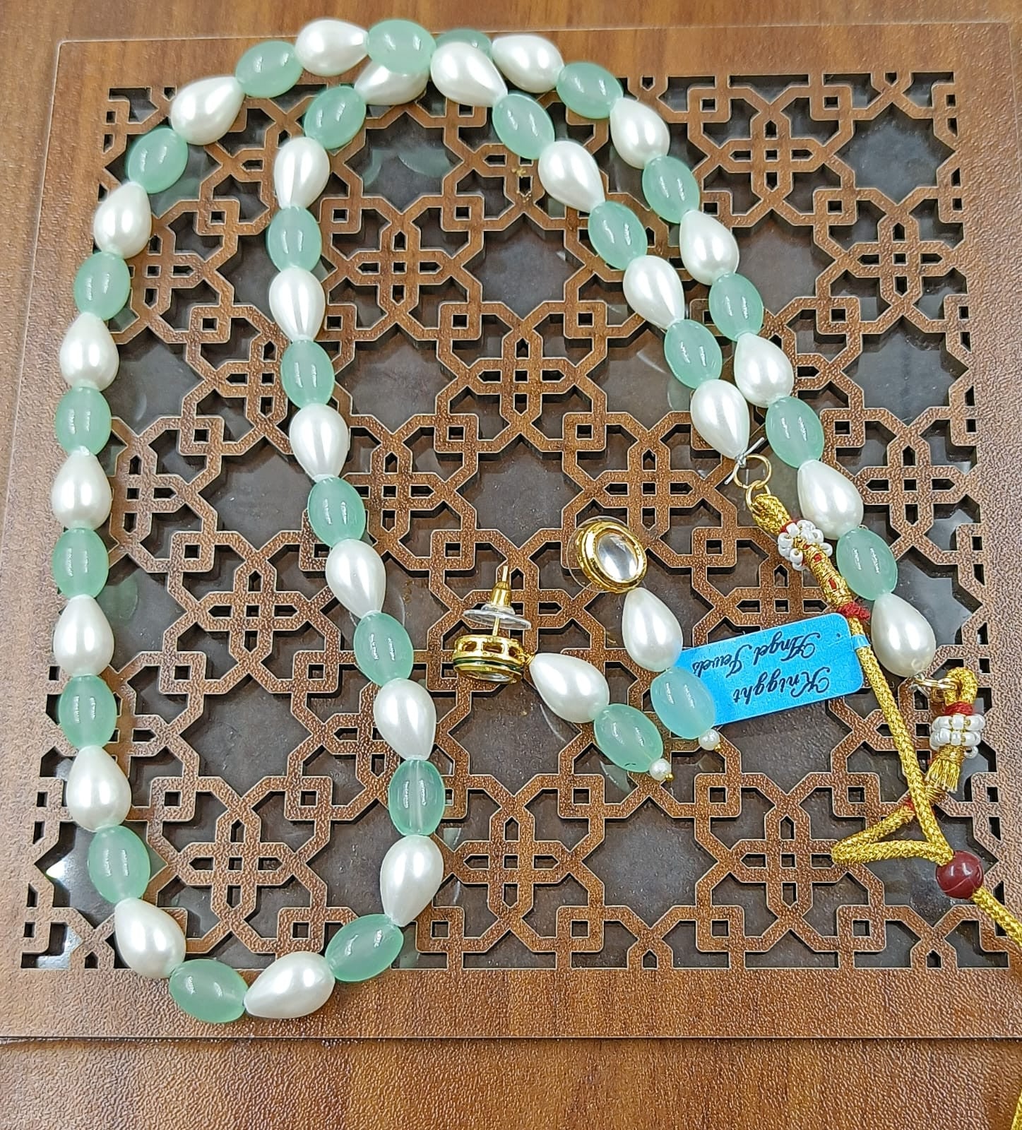 Semiprecious stone mala set (mint green)