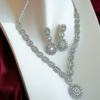 Sparkling American Diamond Choker and Earrings Set (TC0002)