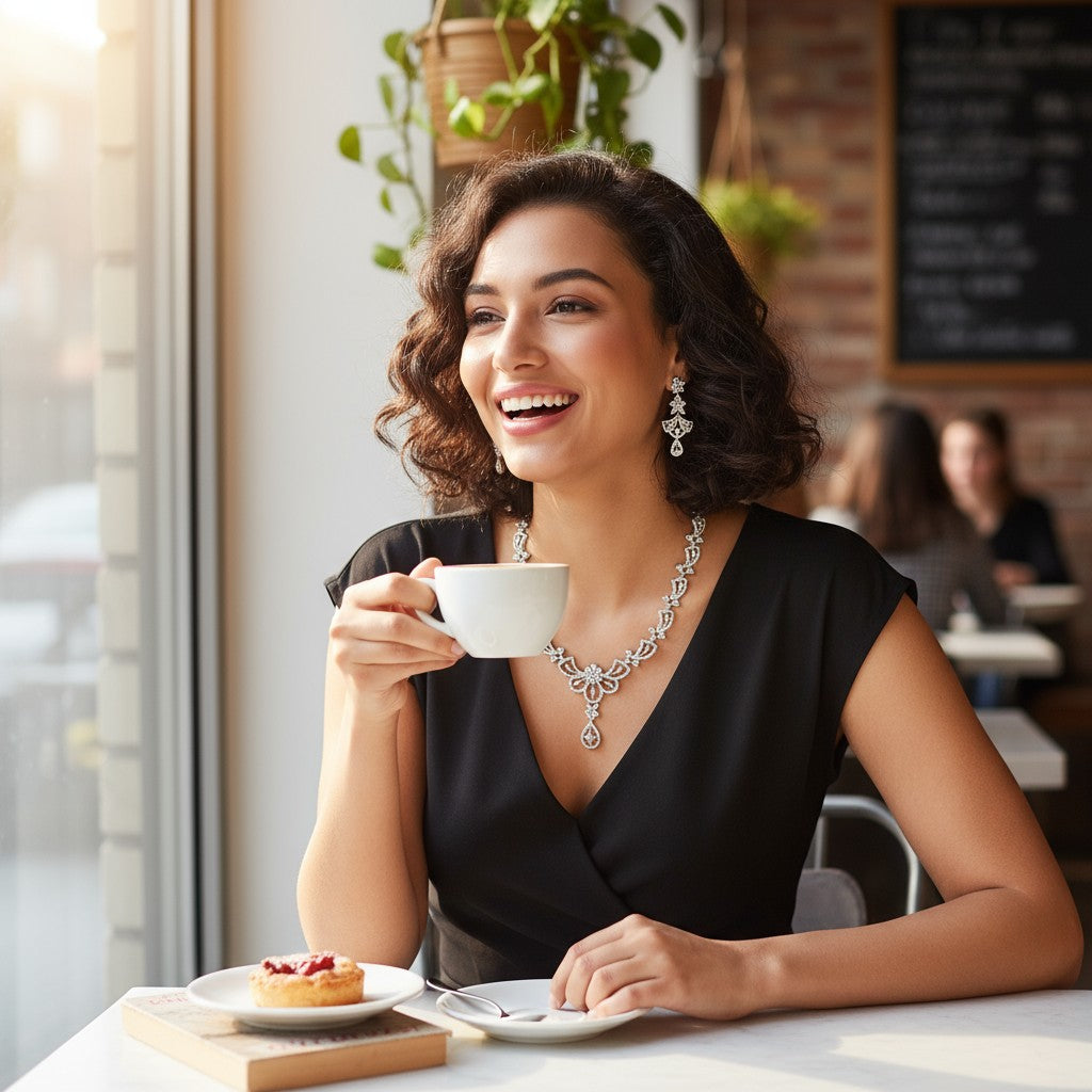 Premium American Diamond Necklace Set for Parties & Weddings (TC0003)