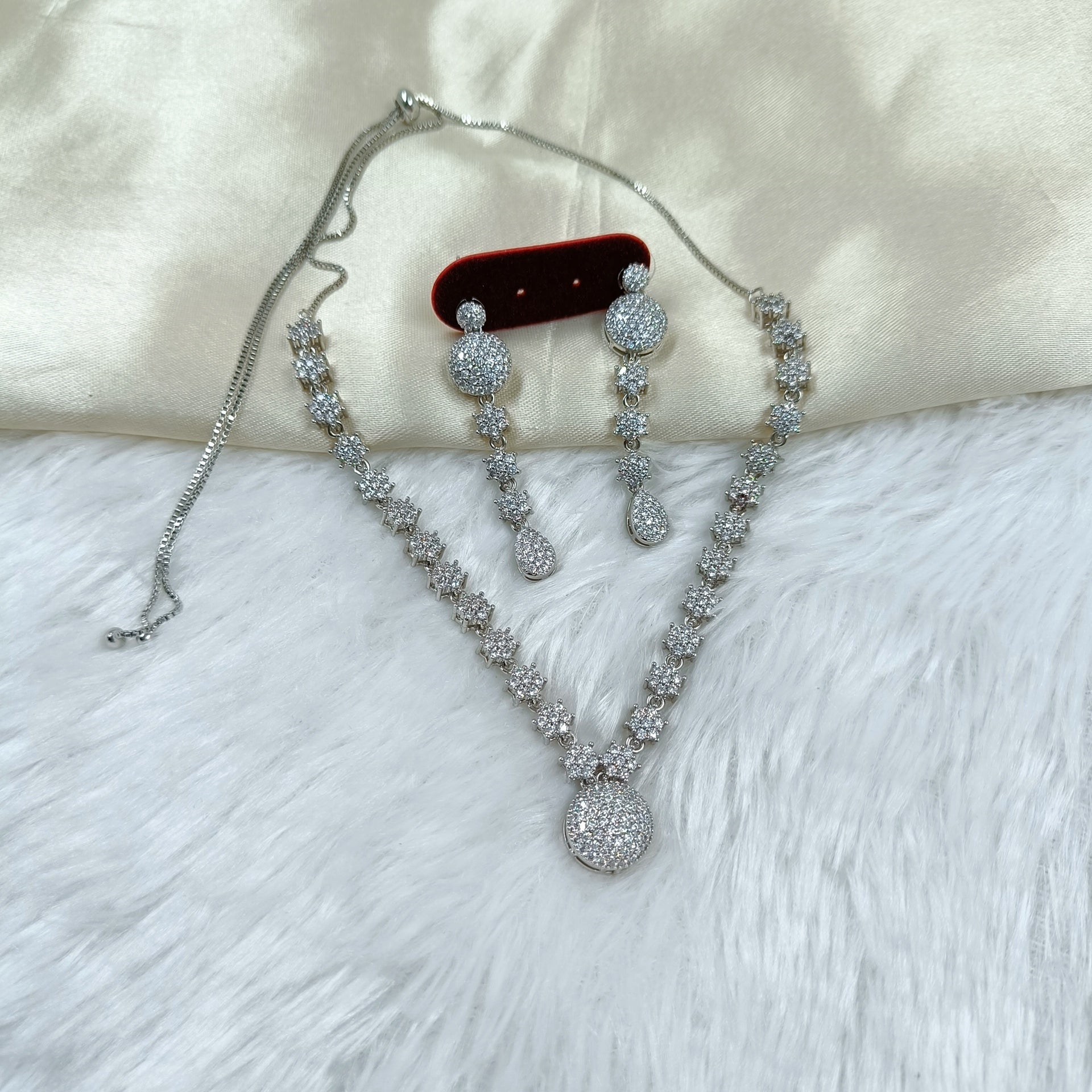 Timeless Beauty American Diamond Necklace Set (TC0006)