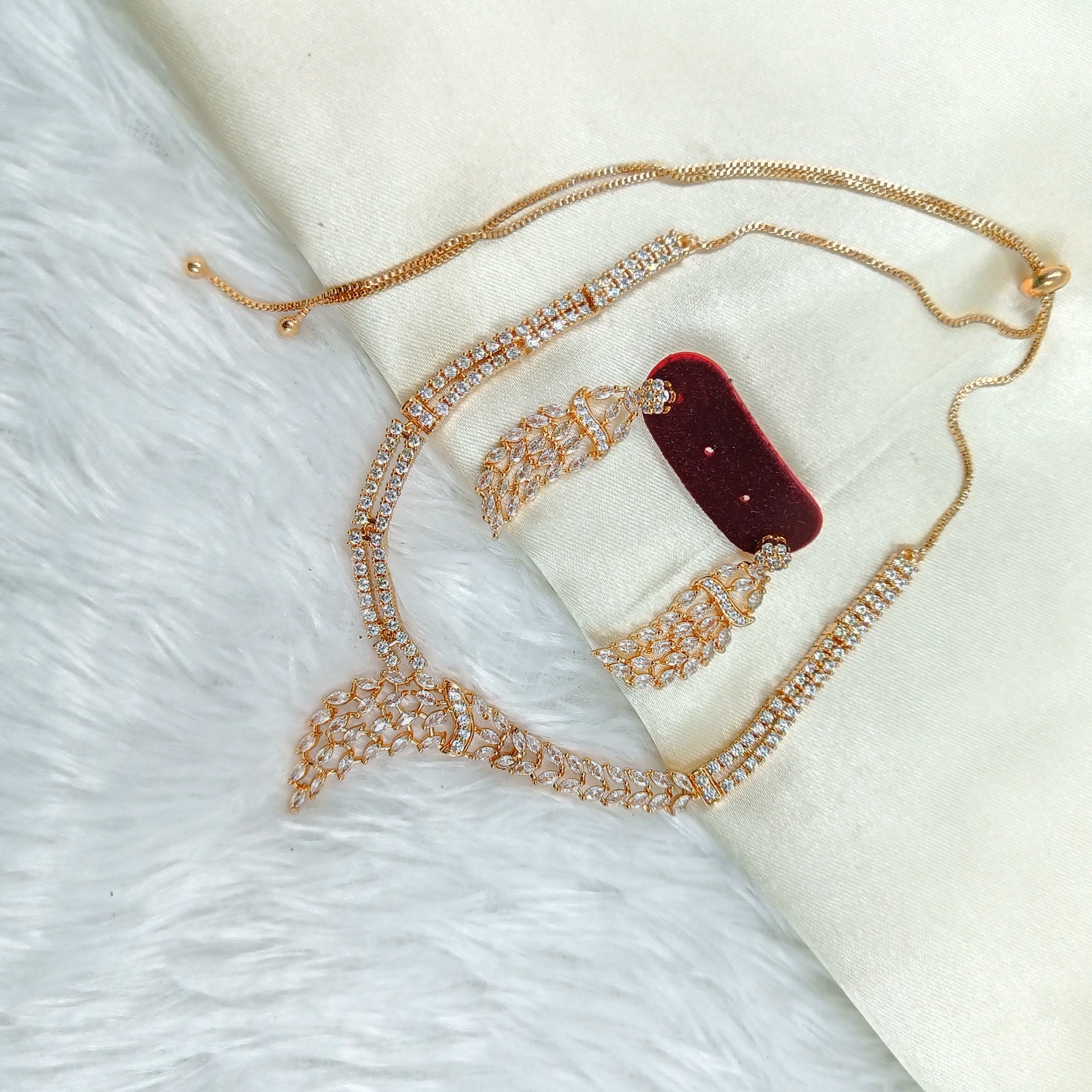 Premium American Diamond Necklace Set (TC0018)