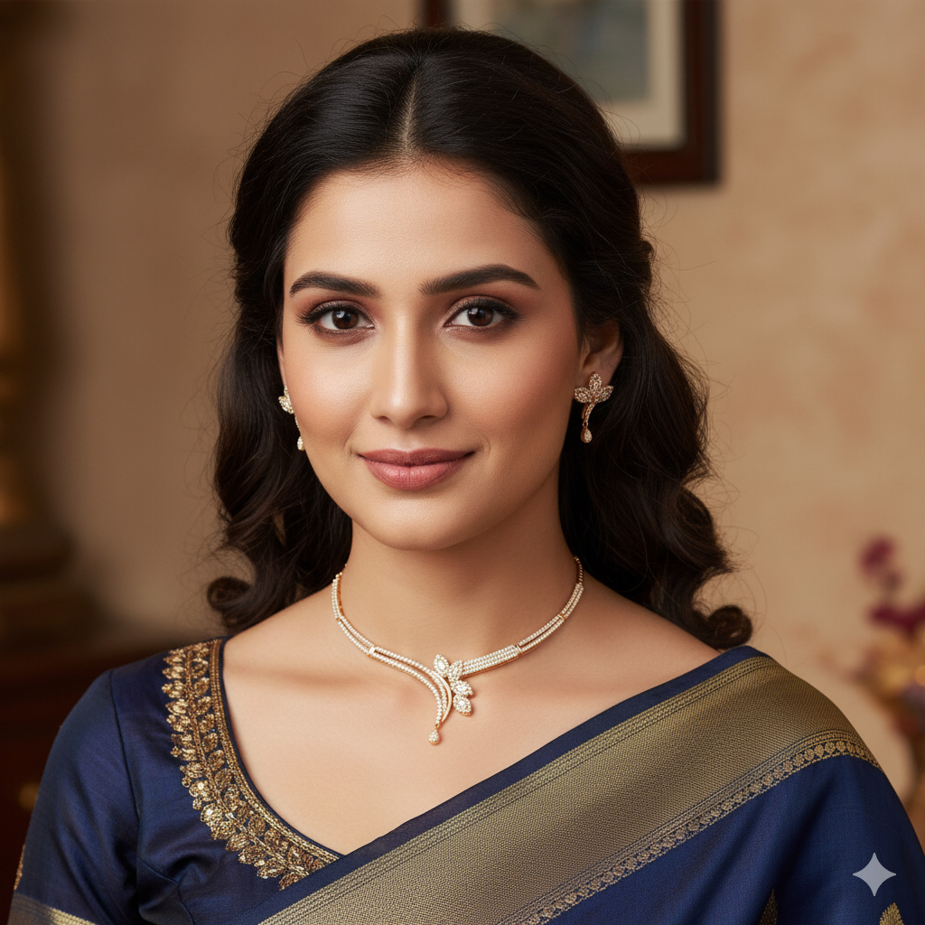 Classic American Diamond Necklace & Earrings Set (TC0021)