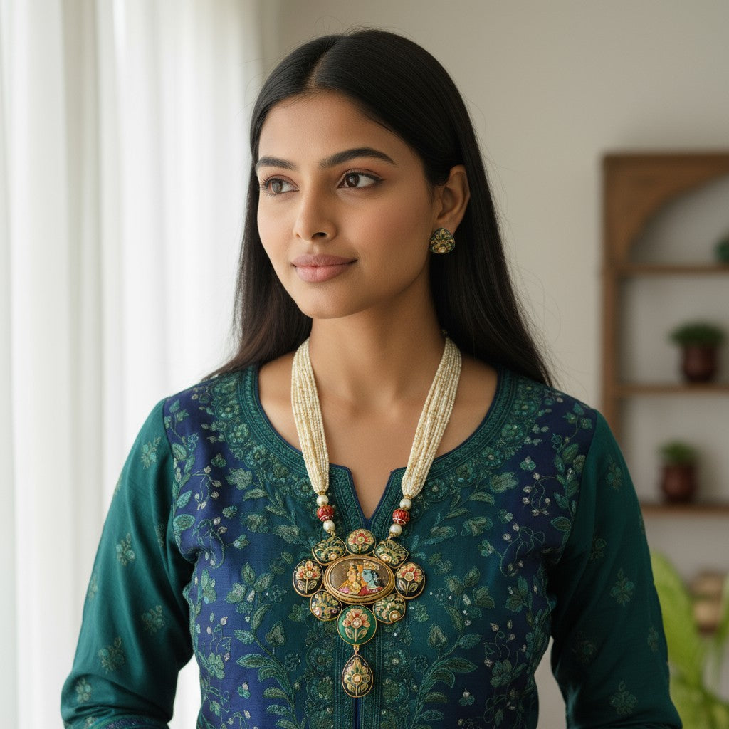 Imperial Glow Semi-Precious Necklace & Earring Set (TC0037)