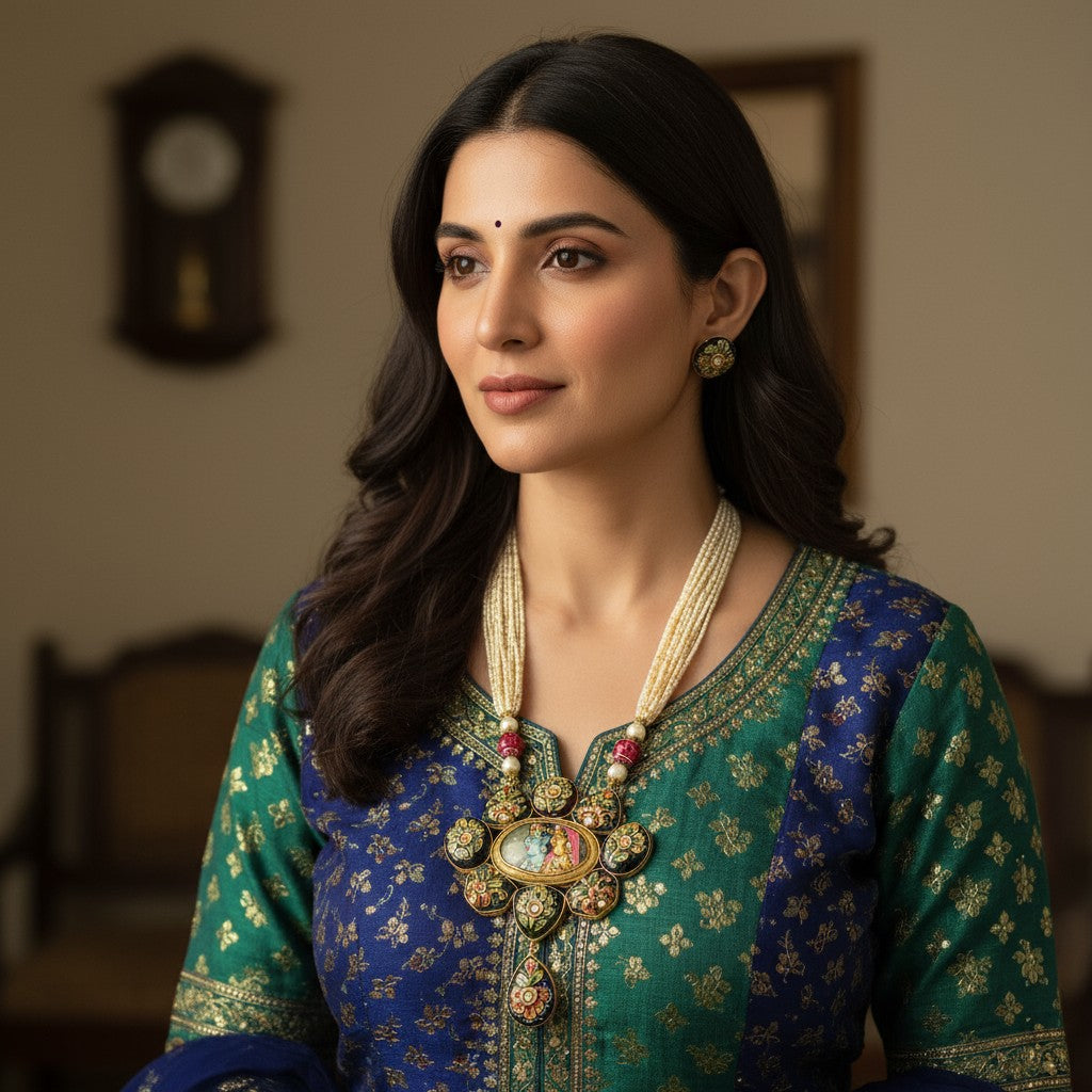 Ethereal Glow Semi-Precious Stone Necklace Set (TC0038)