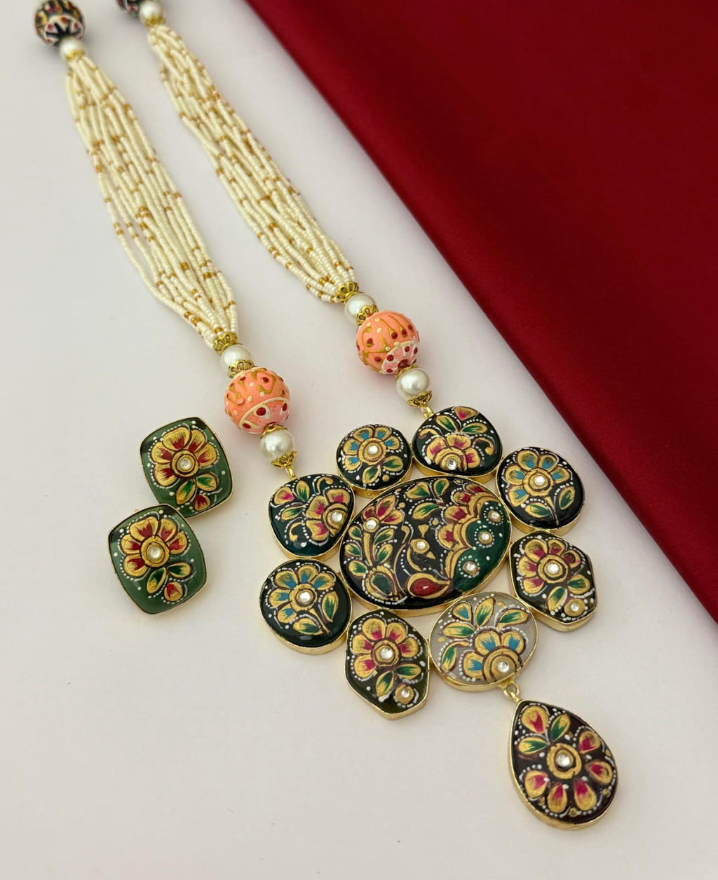 Imperial Glow Semi-Precious Necklace & Earring Set (TC0039)