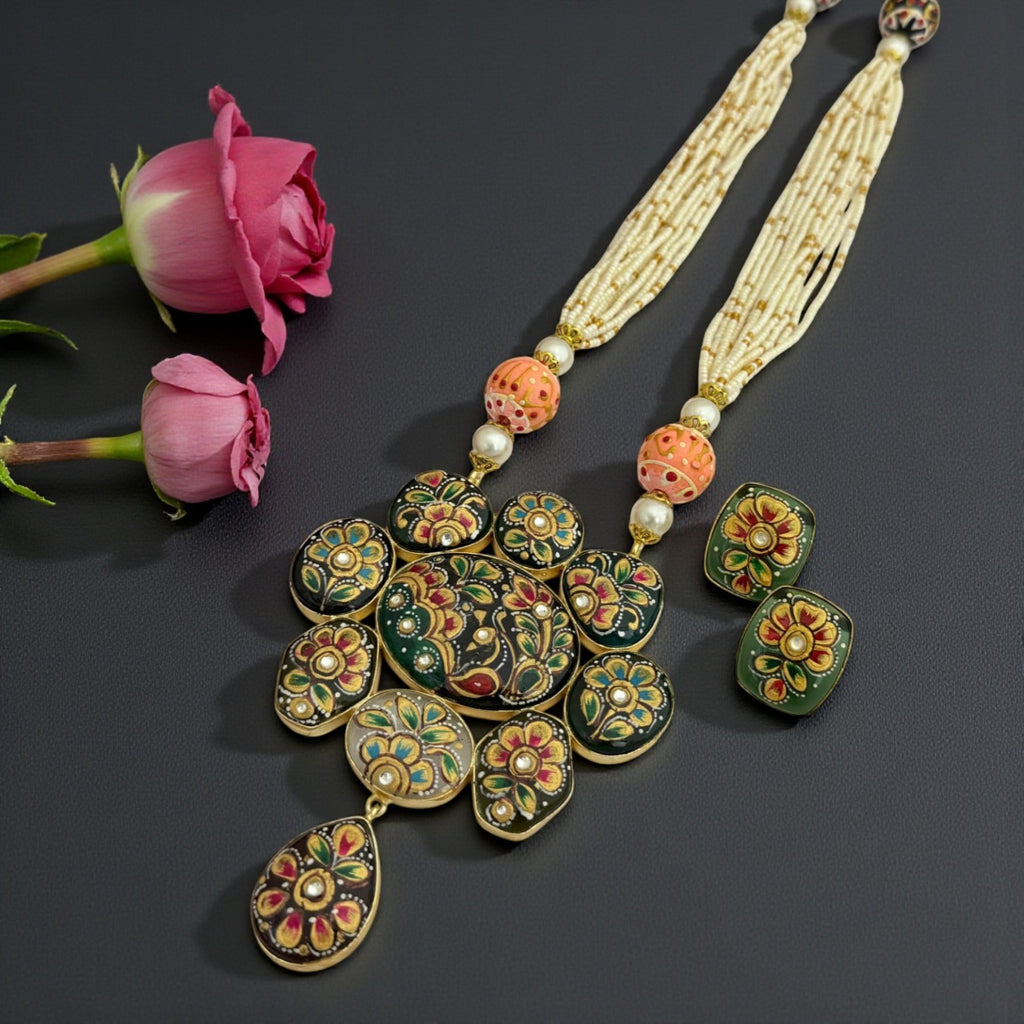 Imperial Glow Semi-Precious Necklace & Earring Set (TC0039)