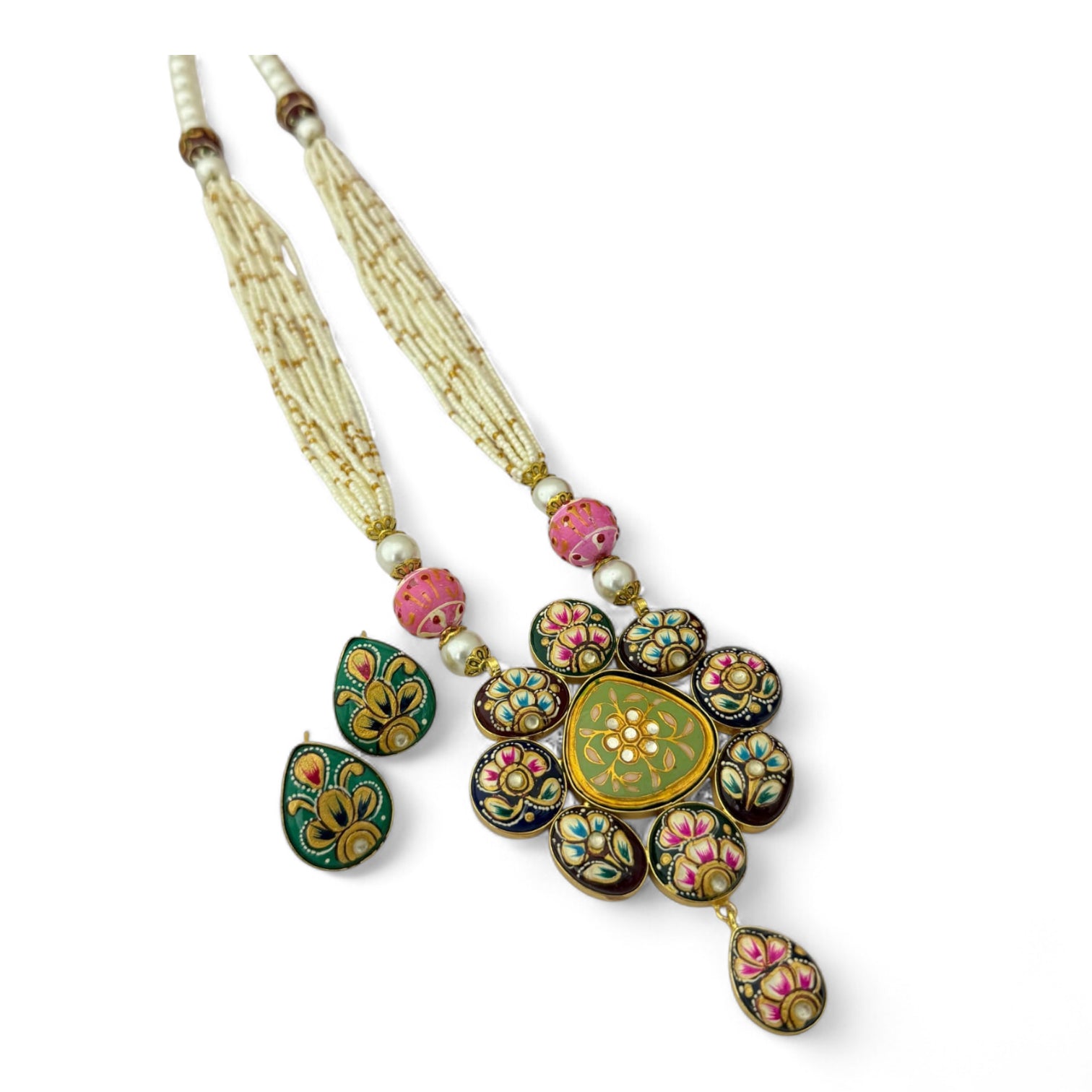 Royal Meenakari Semi-Precious Stone Necklace Set (TC0042)