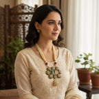 Handcrafted Royal Meenakari Semi-Precious Necklace Set (TC0043)