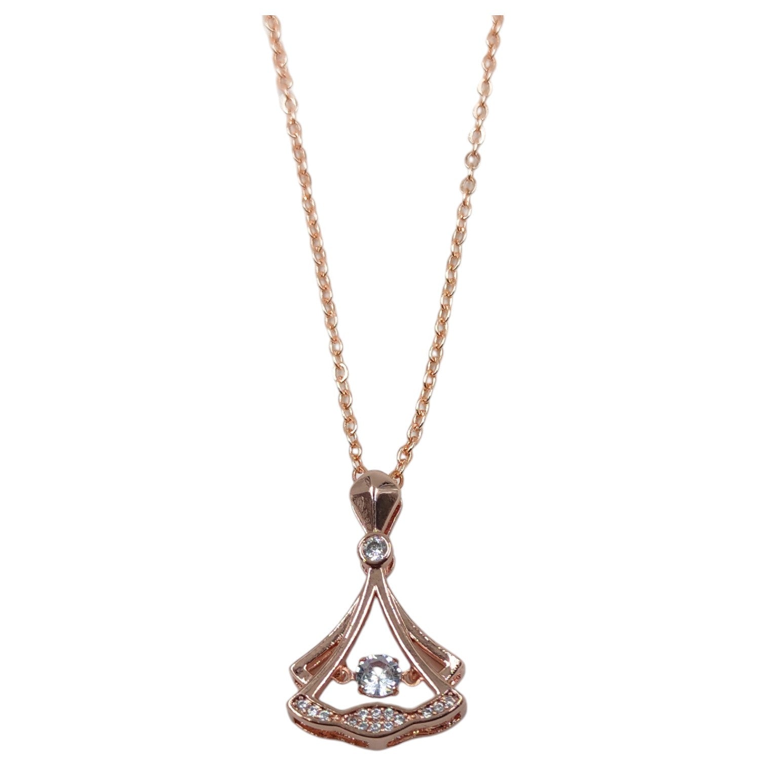bell rosegold pendant necklace for women and girls