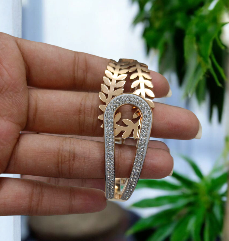 Crystal Studded Imported Imported Kada Bracelet for Women and Girls � Party Wear