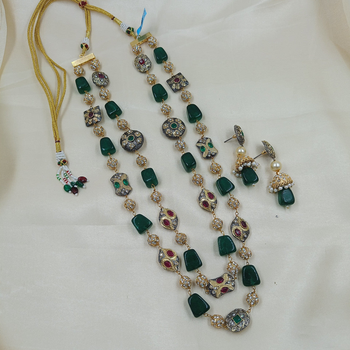 Premium Quality Semiprecious Double line Stone Mala Set
