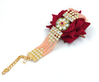 BR02 Peach kundan Bracelet for Women and Girls