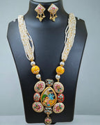 Traditional Elegance Meenakari Long Necklace Set