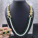NS682 GREEEN Kundan Necklace Earring Jewellery Set