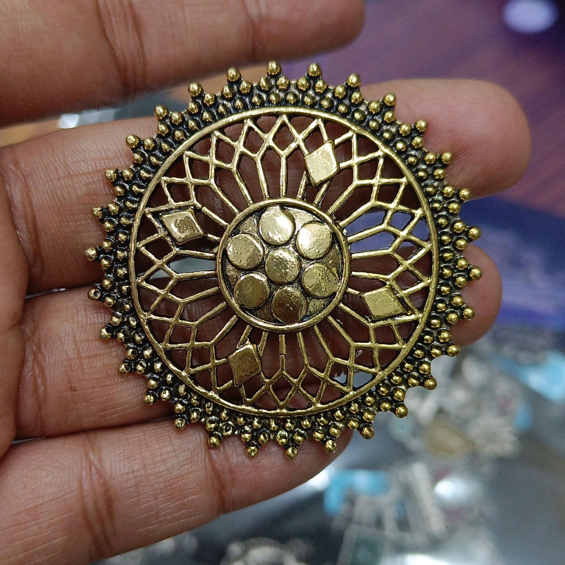 Gold Matte Big Ring