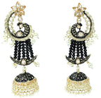 Meenakari Earring (ER23 BLACK) - Earrings Artificial from Knight Angel Jewels