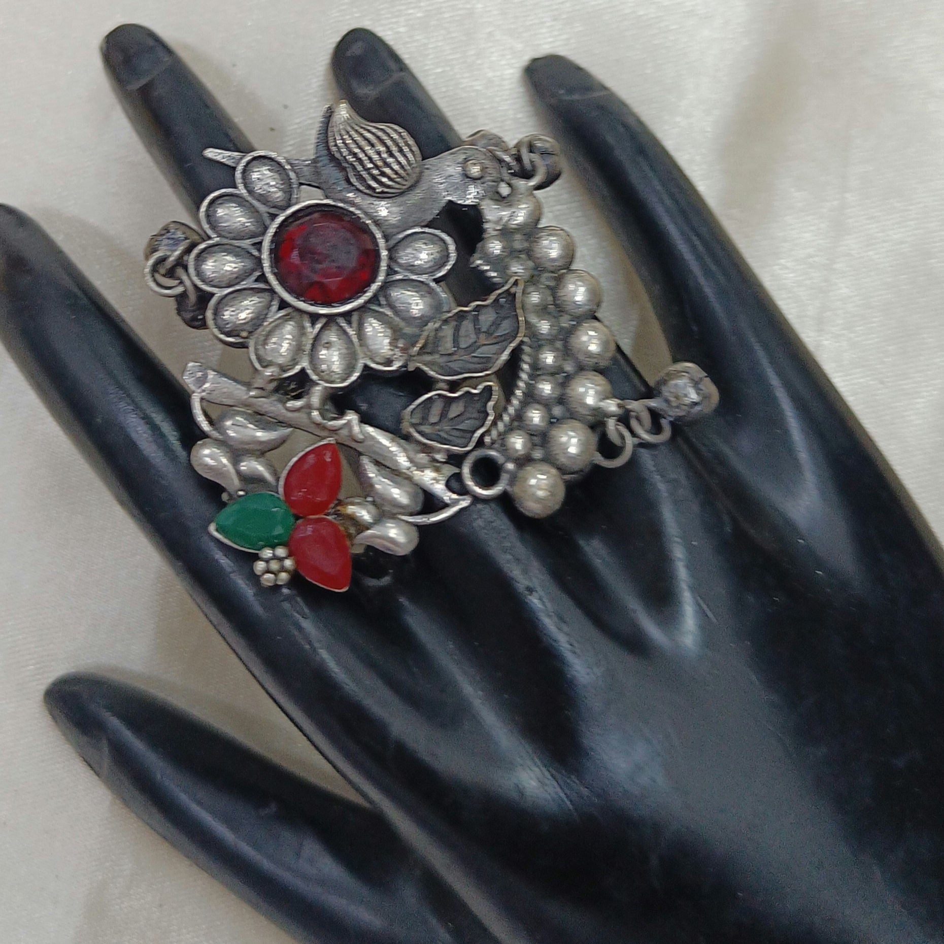 Royal Unique Oxidised Silver Plated Ring