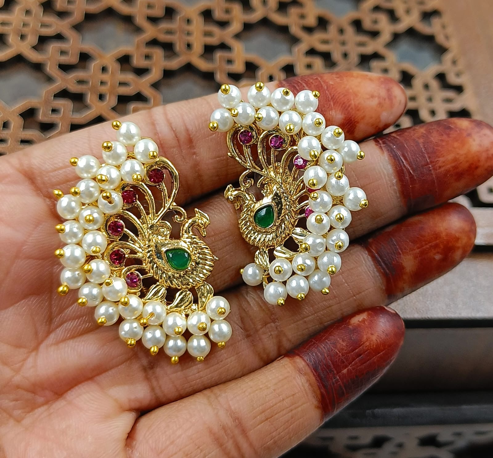 Bold Accent Stylish gold plated earcuff style stud earing - Earrings from Knight Angel Jewels