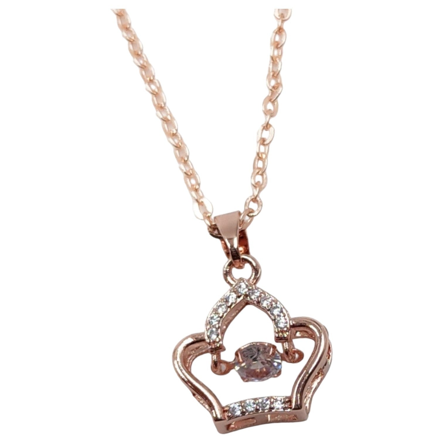 Crown rosegold pendant necklace for women and girls