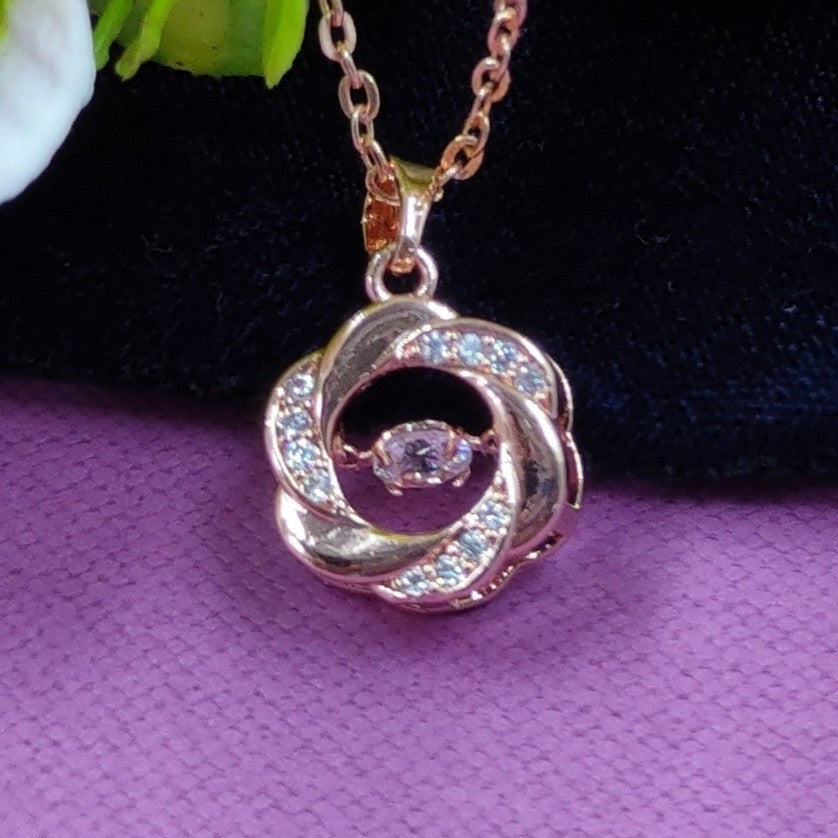 Rose rosegold pendant necklace for women and girls