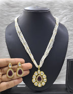 Majestic Hue Kundan Pendant necklace earring set