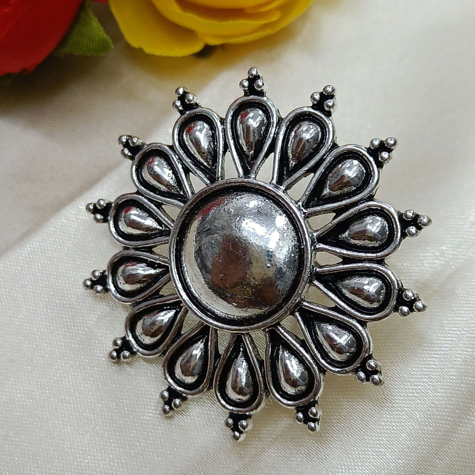 Divine Oxidised Big Ring