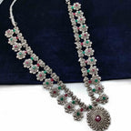 NS627 Maroon Green Kundan Necklace Earring Jewellery Set