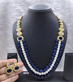 NS682 BLUE Kundan Necklace Earring Jewellery Set