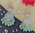 Kundan Meenakari Earring (ER66 PEACH) - Earrings Artificial from Knight Angel Jewels