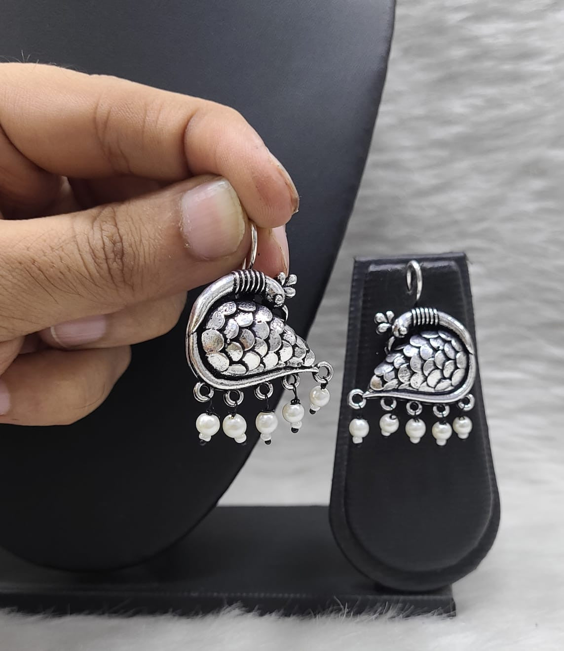 Lavish German Silver Earring Set