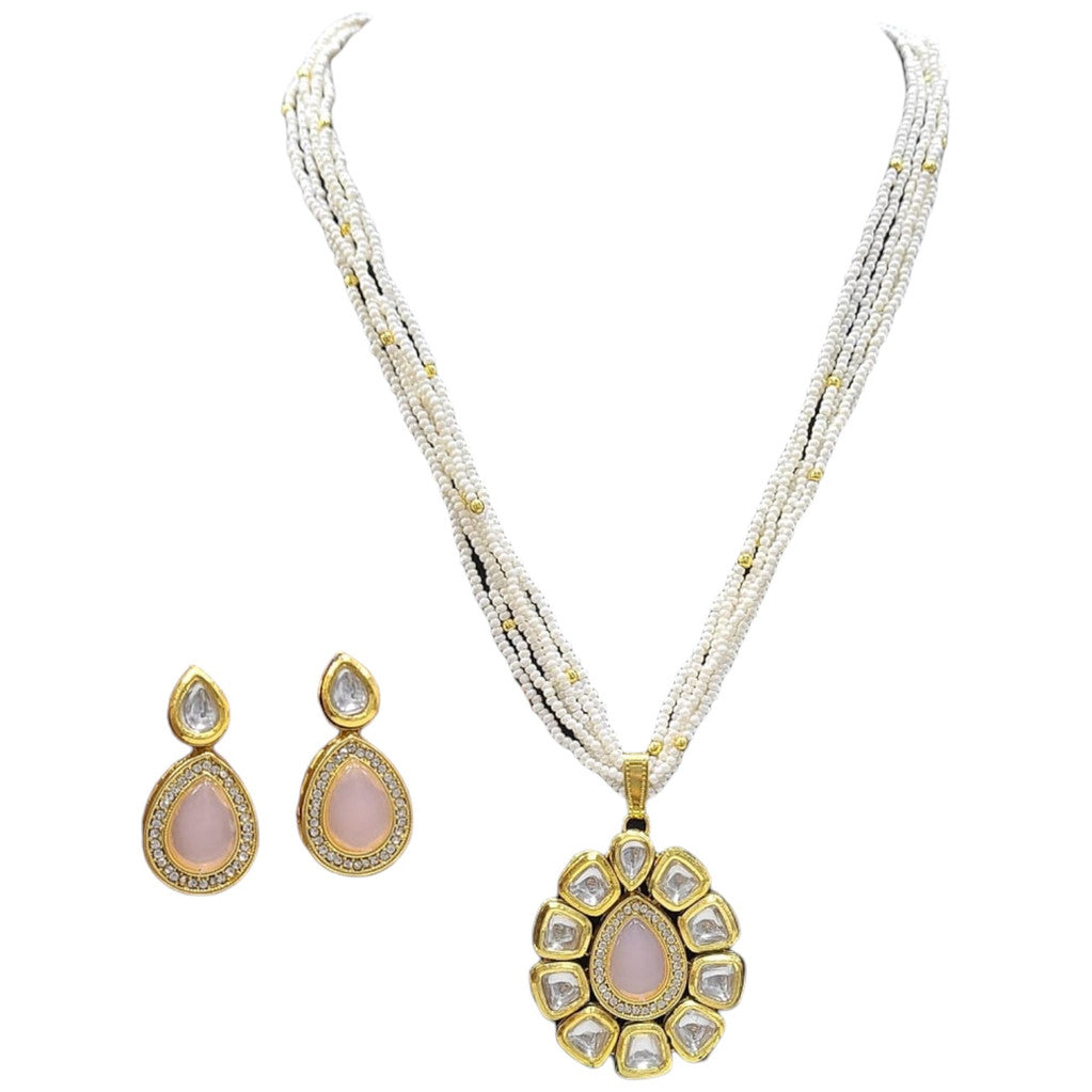 Majestic Elegance Kundan Pendant necklace earring set