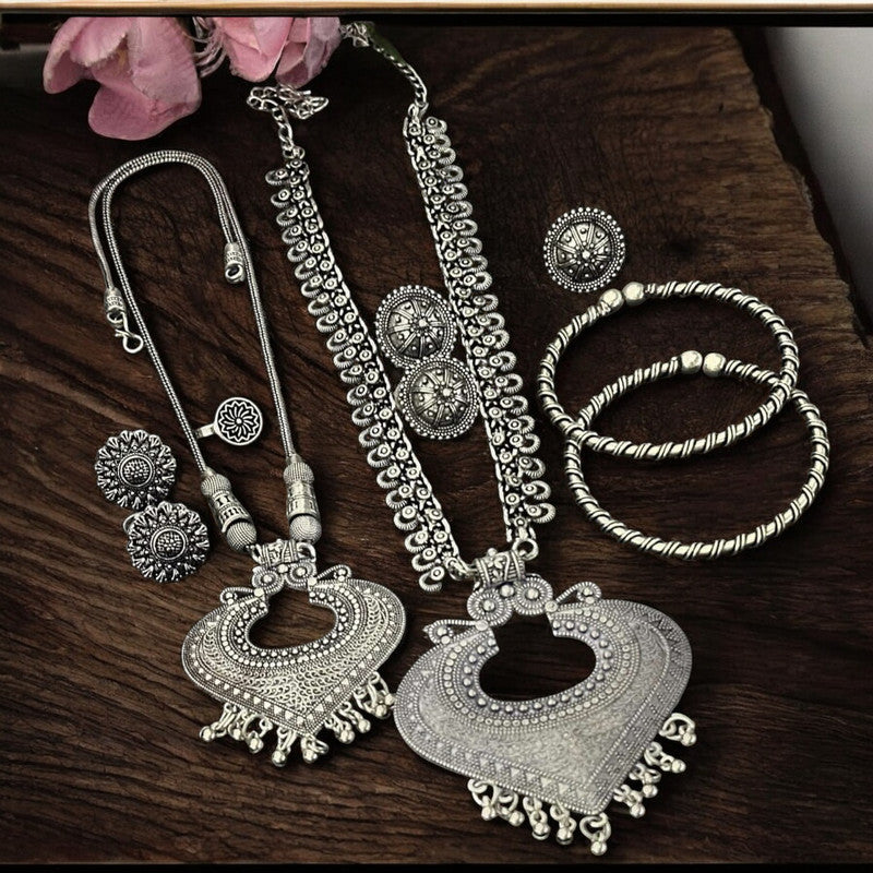 DS02 4 Oxidised Combo Necklace Jewellery set
