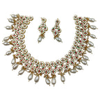 NS615 White Kundan Necklace Earring Jewellery Set