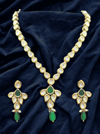 NS502 Green Kundan Necklace Earring Jewellery Set