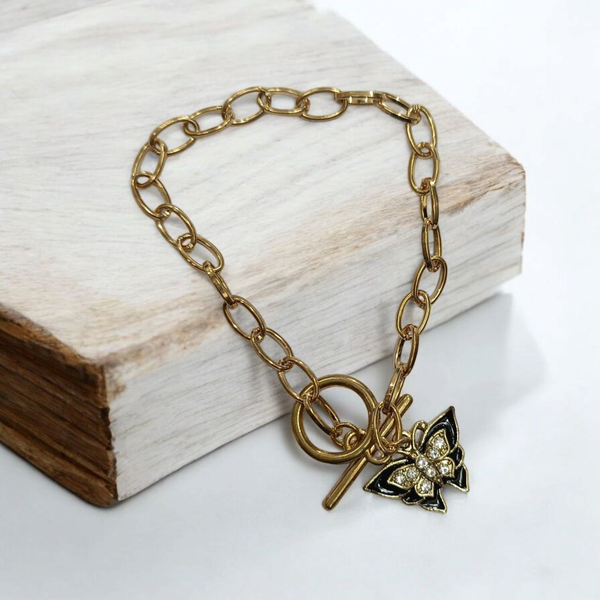 Polished Shade Gold plated Chain Imported Kada Bracelet for Women and Girls