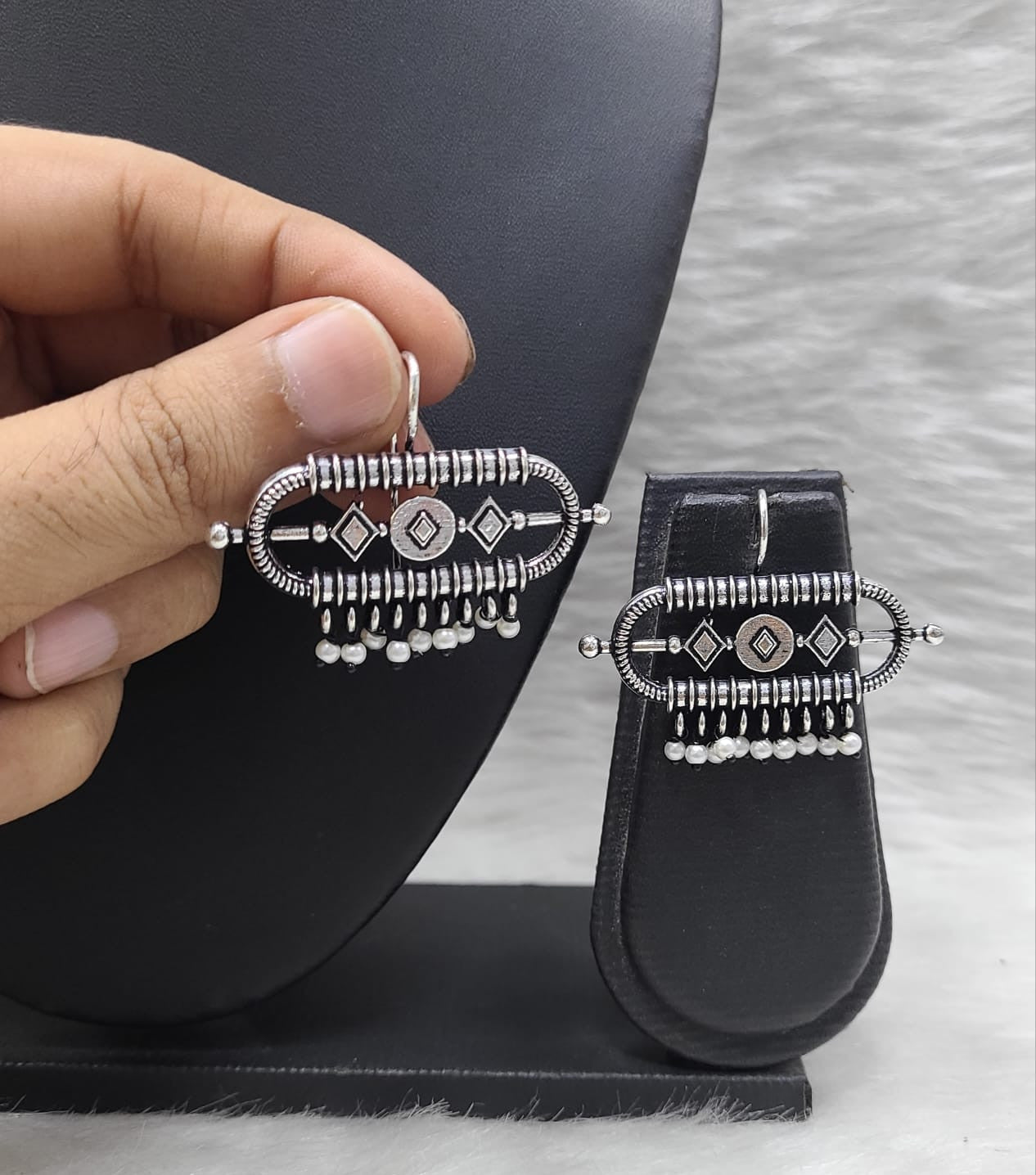 Fashionable German Silver Earring Set