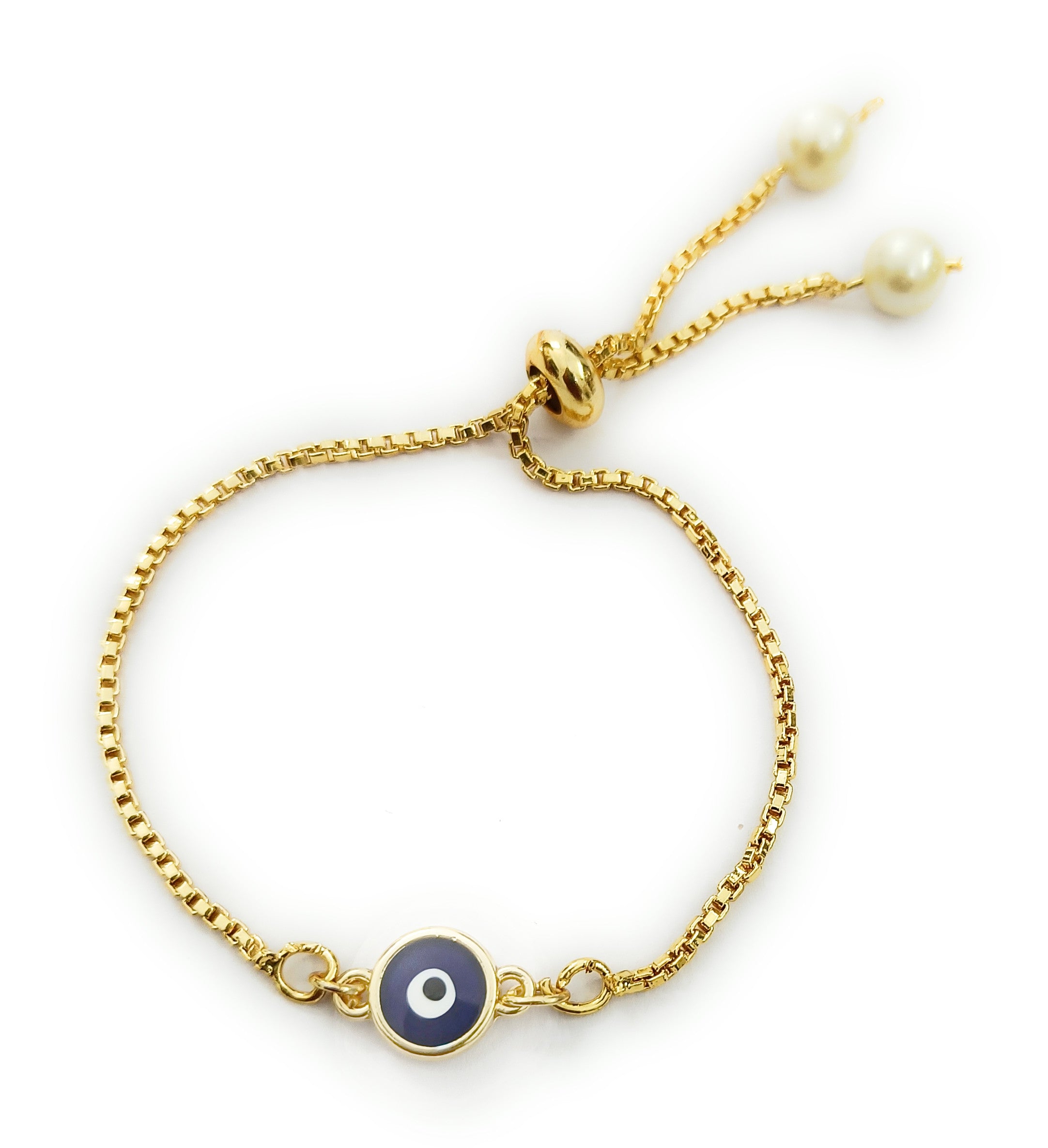 Whimsical Form Evil Eye Adjustable Bracelet