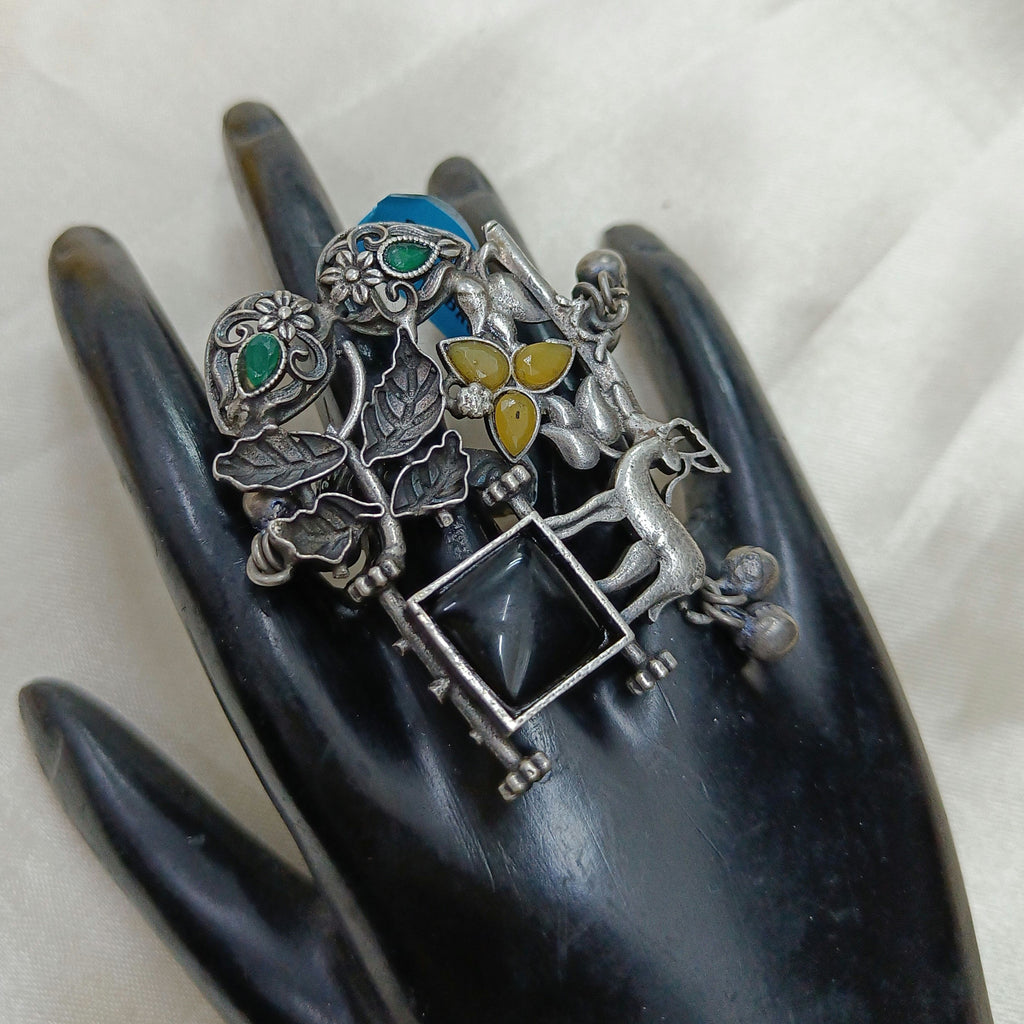 Adorable Oxidised Plated Ring - Oxidised Rings from Knight Angel Jewels