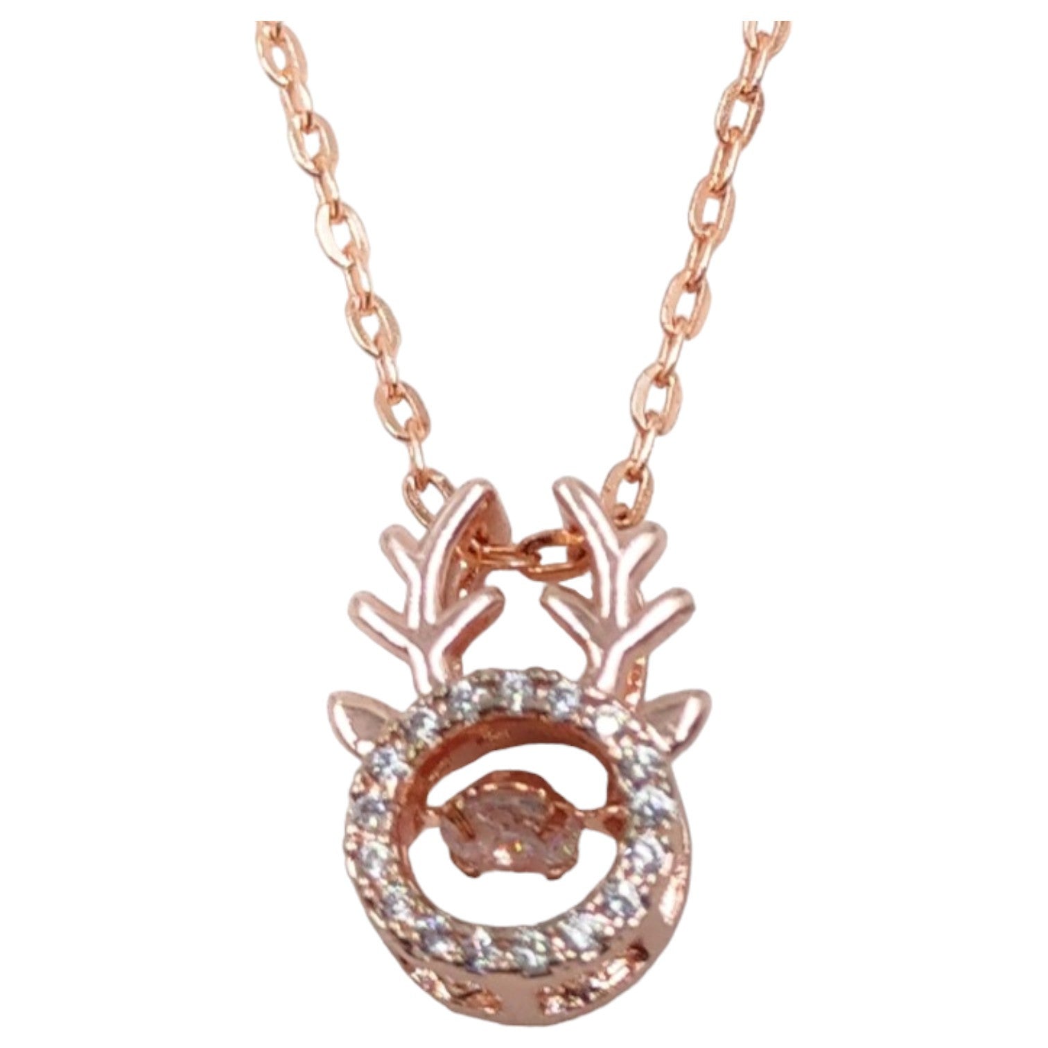 Raindeer rosegold pendant necklace for women and girls