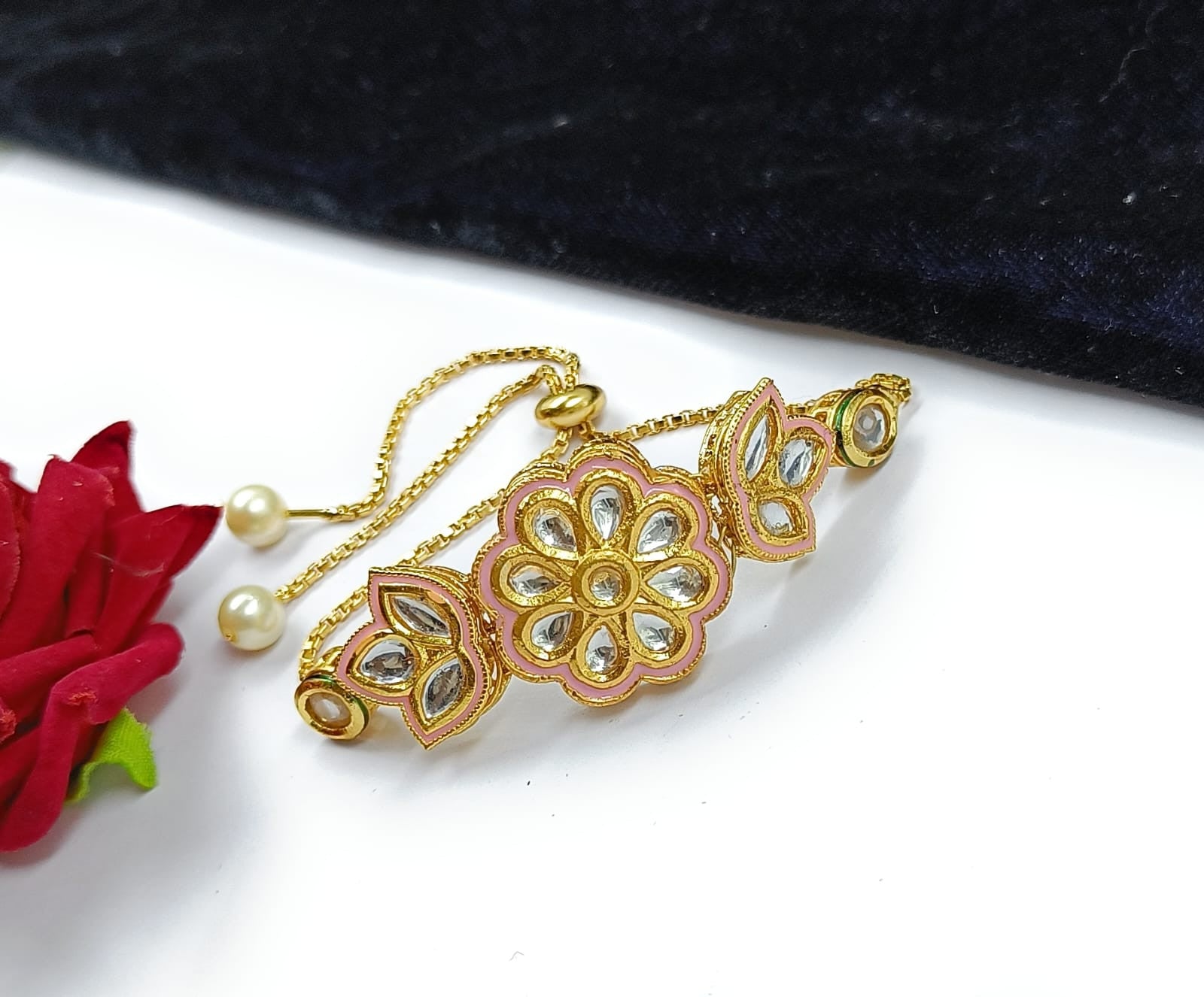 Bold Symphony Kundan Adjustable Bracelet