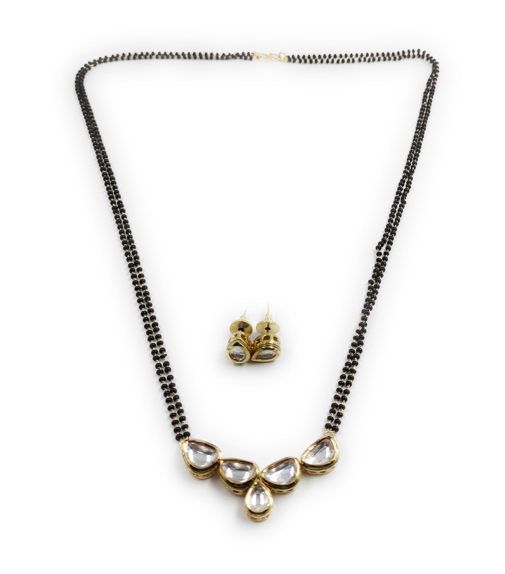 Single Line Kundan Set With Back Meenawork (K1 DROPLET)