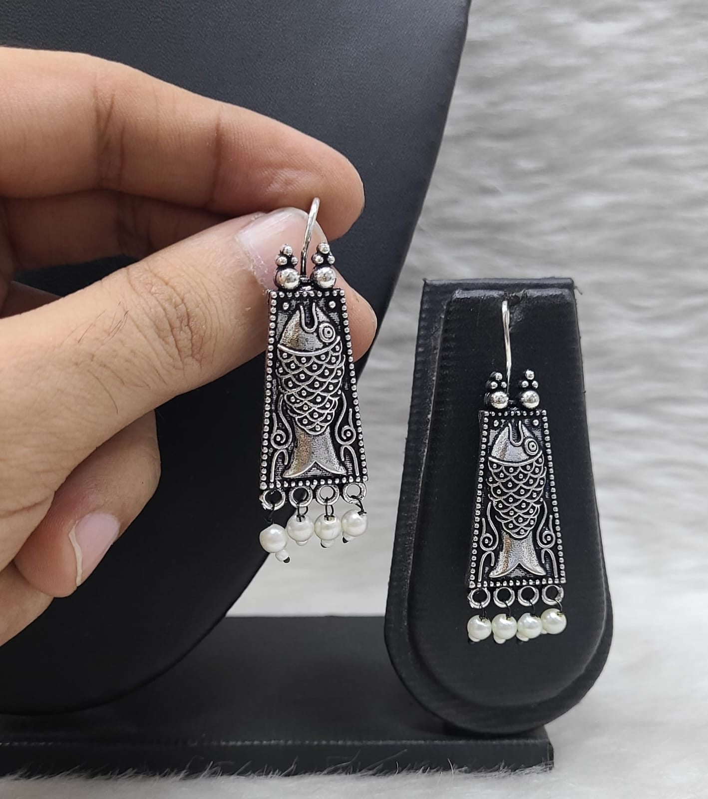 Darling German Silver Earring Set - Oxidised German Earrings from Knight Angel Jewels