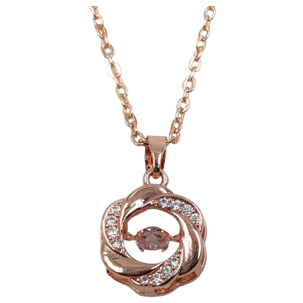 Rose rosegold pendant necklace for women and girls