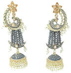 Meenakari Earring (ER23 GREY) - Earrings Artificial from Knight Angel Jewels