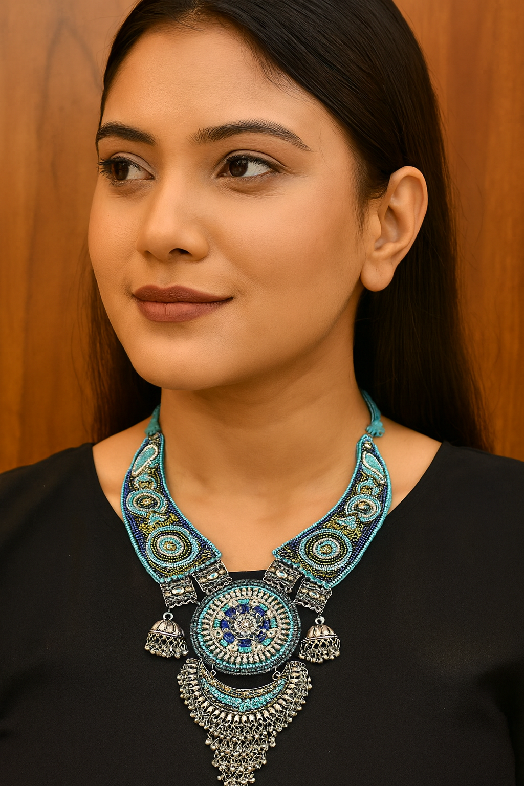 Gorgeous Stylish Handmade Navratri oxidised fabric fusion jewellery