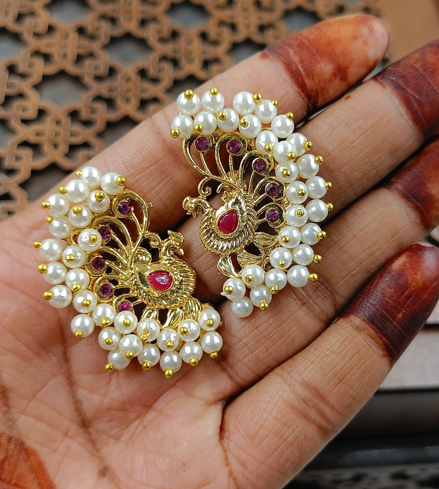 Beautiful Silhouette Stylish gold plated ear cuff style stud earing - Earrings from Knight Angel Jewels