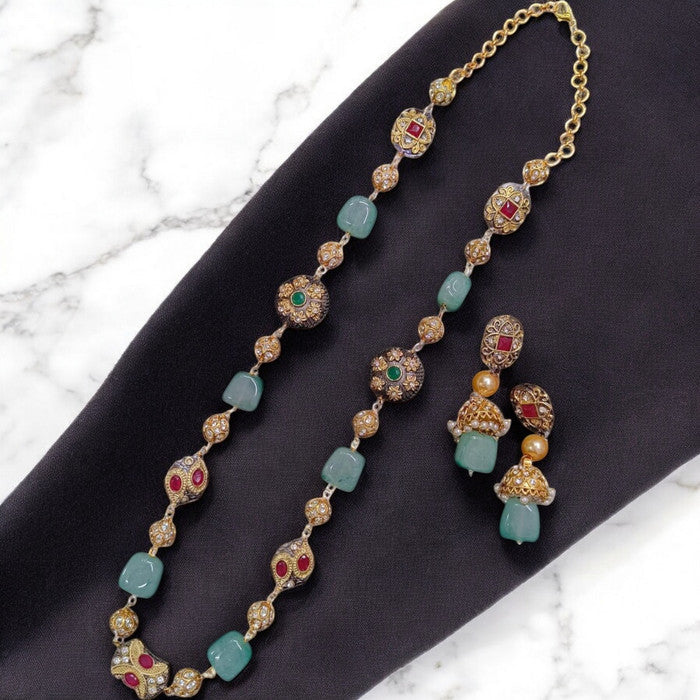 Sparkling Balance Premium Quality Semiprecious Single line Stone Mala Set