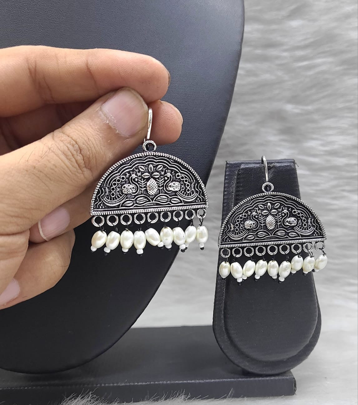 Radiant German Silver Earring Set
