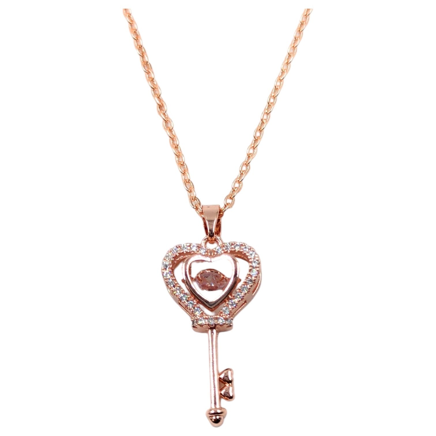 Key rosegold pendant necklace for women and girls