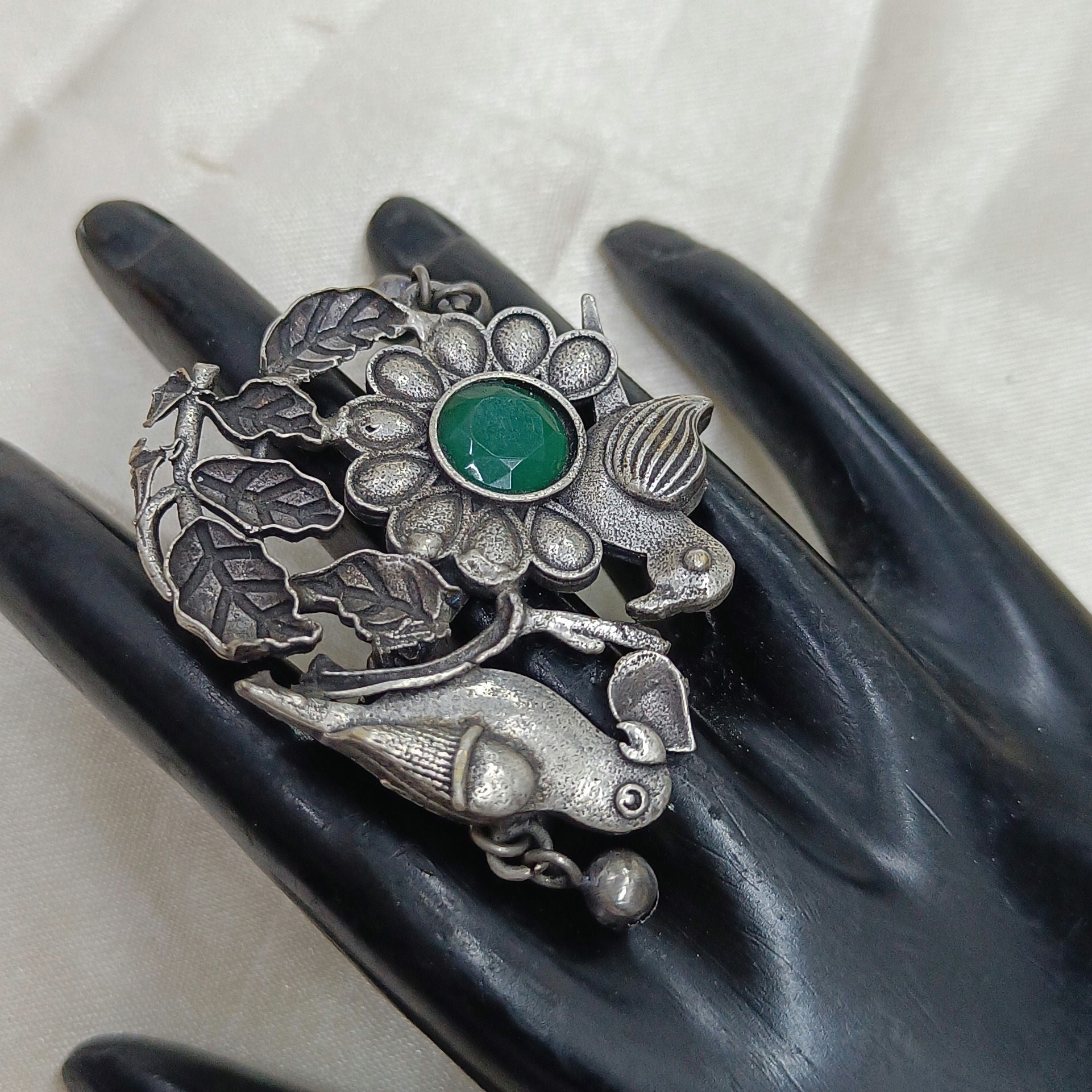 Divine Oxidised Silver Plated Ring